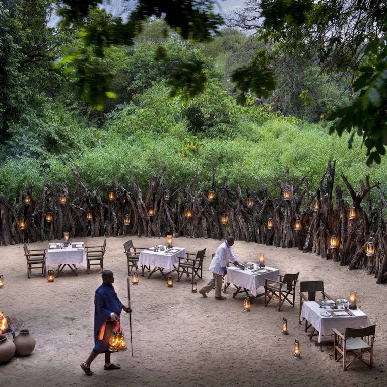 Lake-Manyara-Tree-Lodge-boma-evening